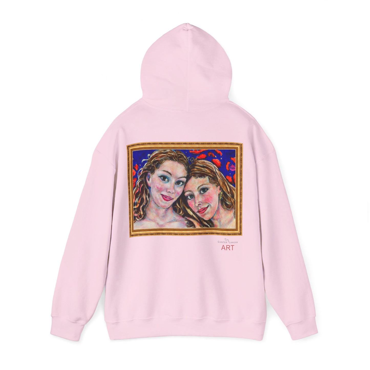 Unisex Heavy Blend™ Hooded Sweatshirt - Motiv: Frontseite Augen & Rückseite Freundinnen, (gerahmt, H 29 cm)