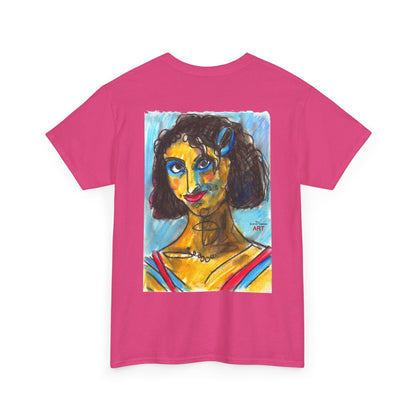Unisex Heavy Cotton Tee - Motiv Augen & Frechdax, Neck Label