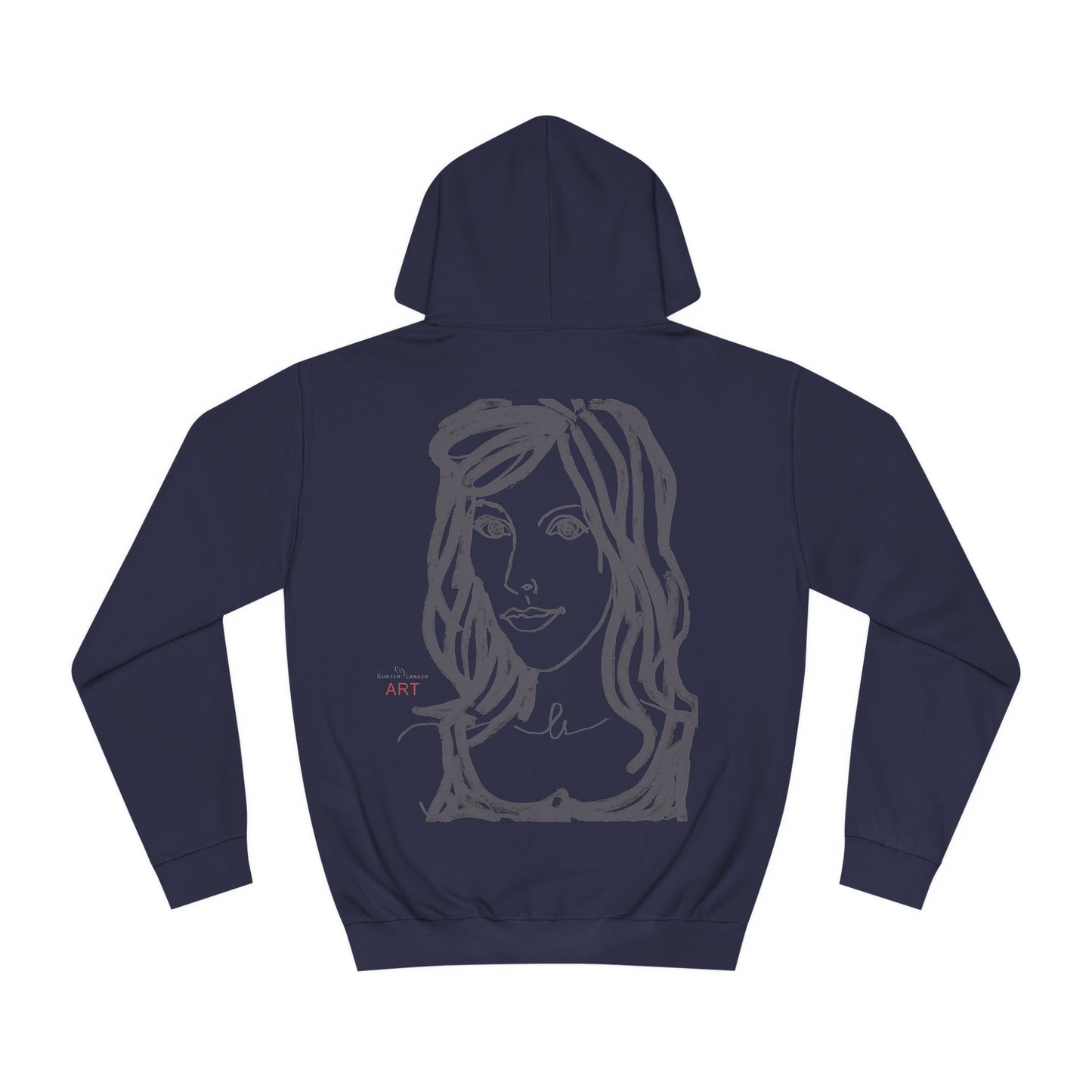 Unisex College Hoodie - Motiv: Front Esther ( grau, klein) & Rückseite Esther (grau)