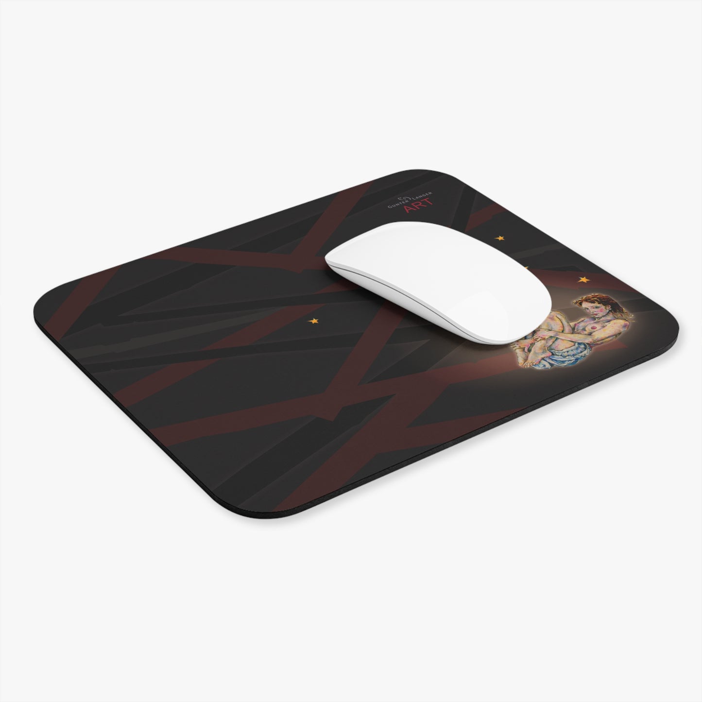 Mouse Pad (Rectangle) - Motiv: Goldener Stern, Mikado 2