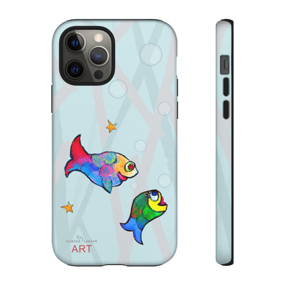 Tough Cases - iPhone - Motiv: "Fische", Mikado blau
