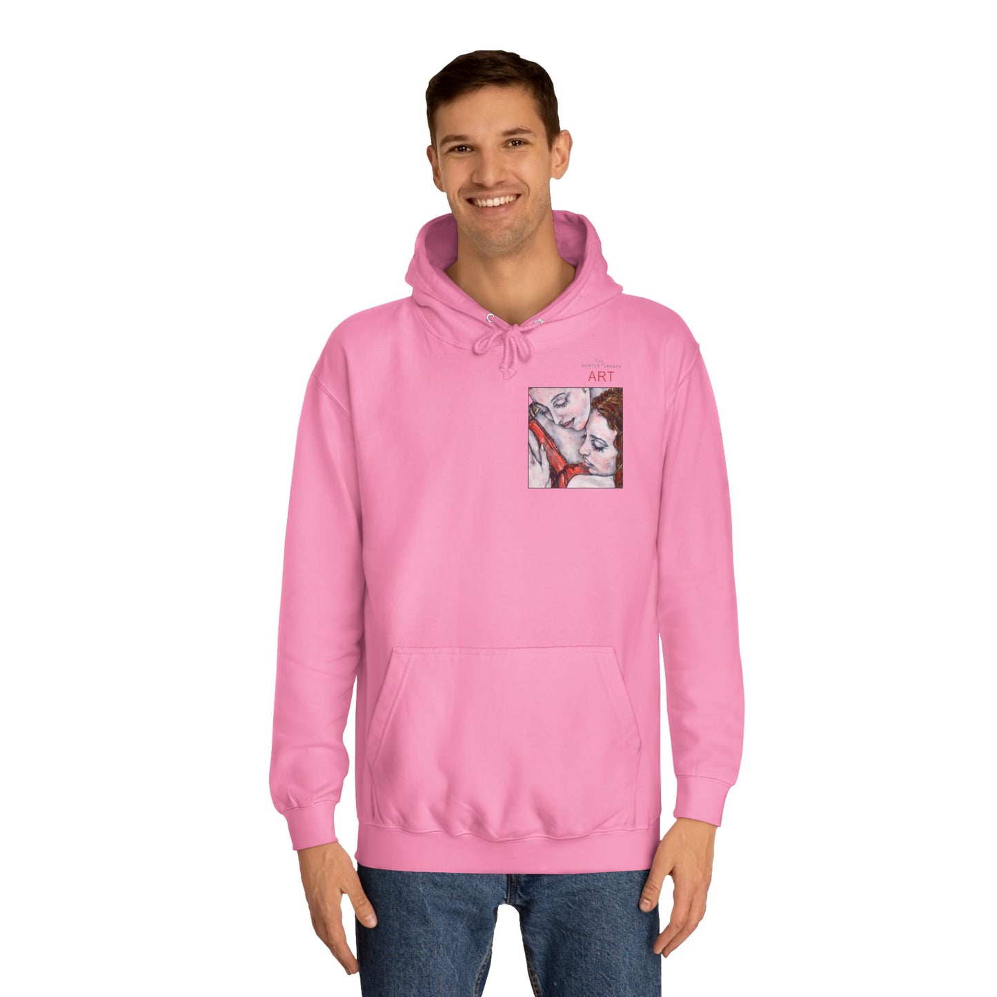 Unisex College Hoodie - Motiv: Front Bei dir & Rückseite Bei dir (gerahmt)