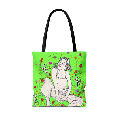 Tote Bag (AOP) - Motiv: Carolin sw auf grün