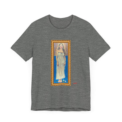 Unisex Jersey Short Sleeve Tee - Motiv: Front Marie, H 35,5 cm Goldrahmen