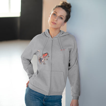 Unisex Hooded Zip Sweatshirt - Cartoon - Motiv: Front Ratte