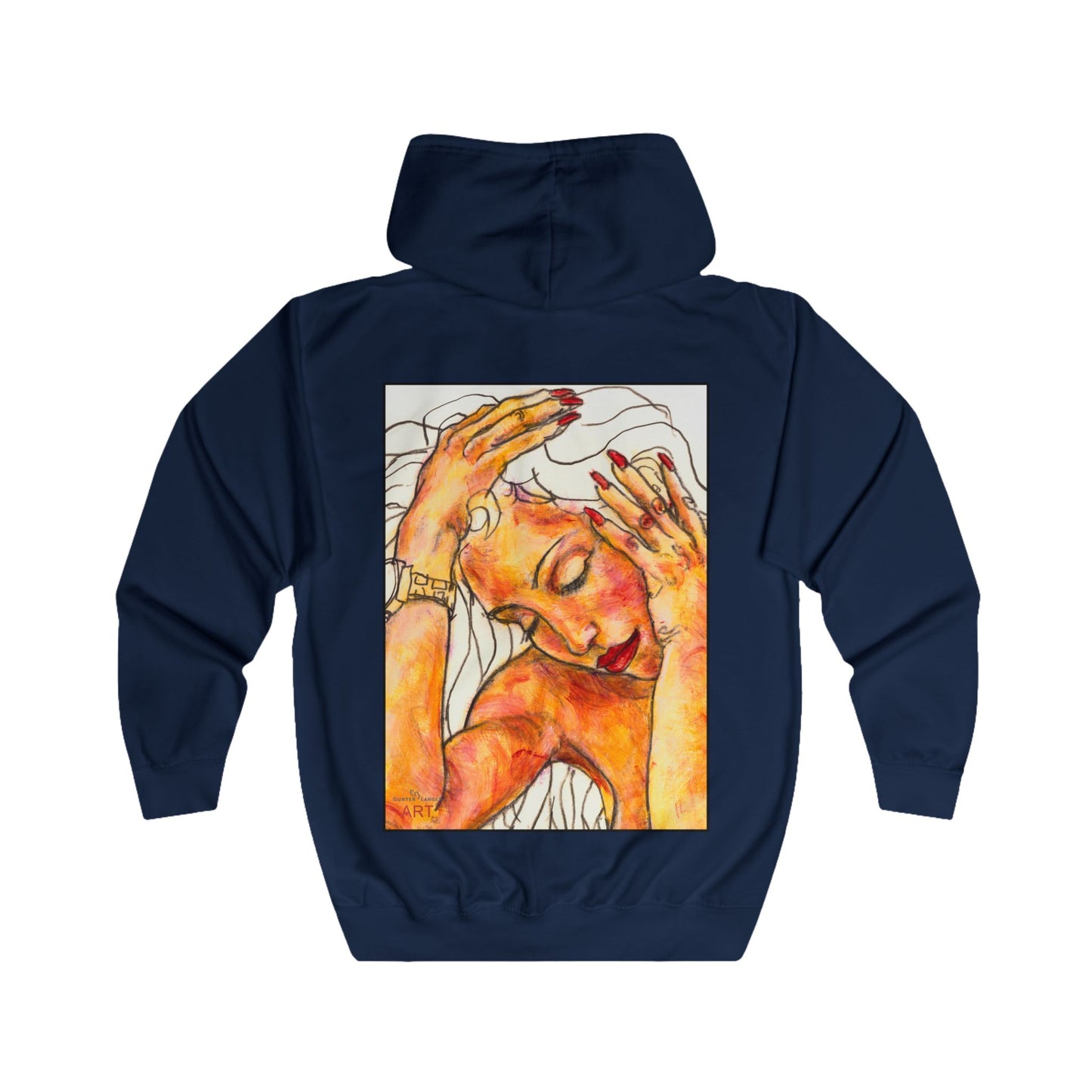 Unisex Full Zip Hoodie - Motiv: Front Eleni (Ausschnitt) & Rückseite Eleni