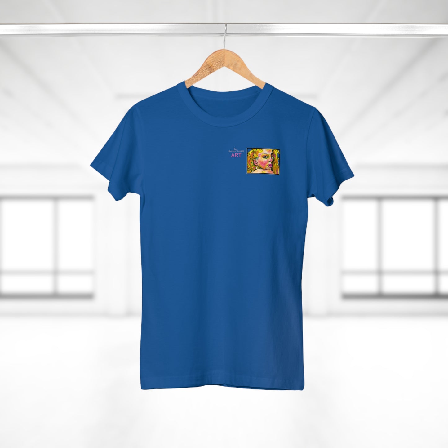 Single Jersey Women's T-shirt - dunkel - Motiv: Romina, Ausschnitt, H 6 cm