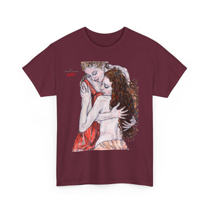 Unisex Heavy Cotton Tee - Mutter und Tochter - Motiv: Front  Bei dir,   H 41 cm