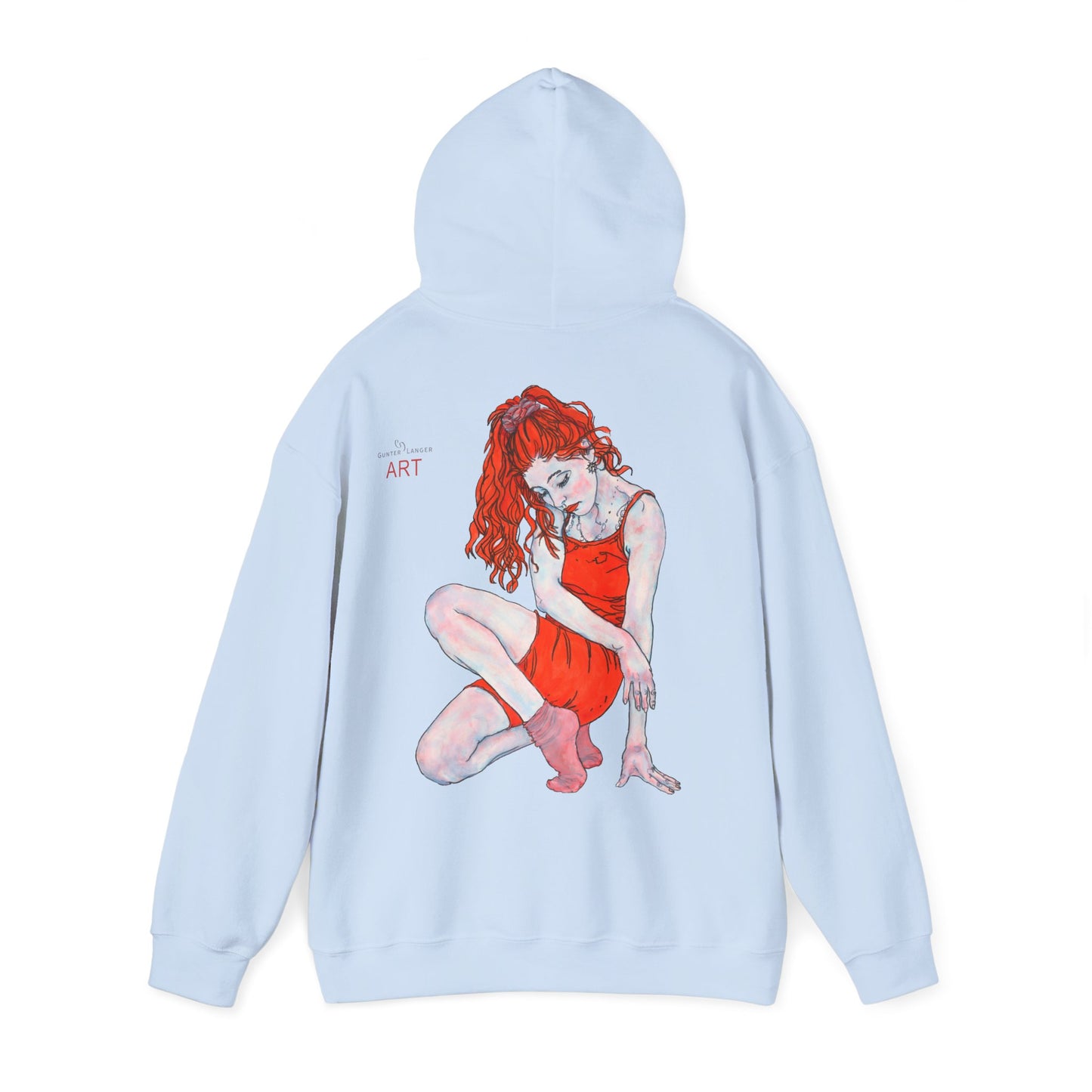Unisex Heavy Blend™ Hooded Sweatshirt - Motiv: Front Julia (klein 16,5 cm) & Rückseite Julia, H 43 cm