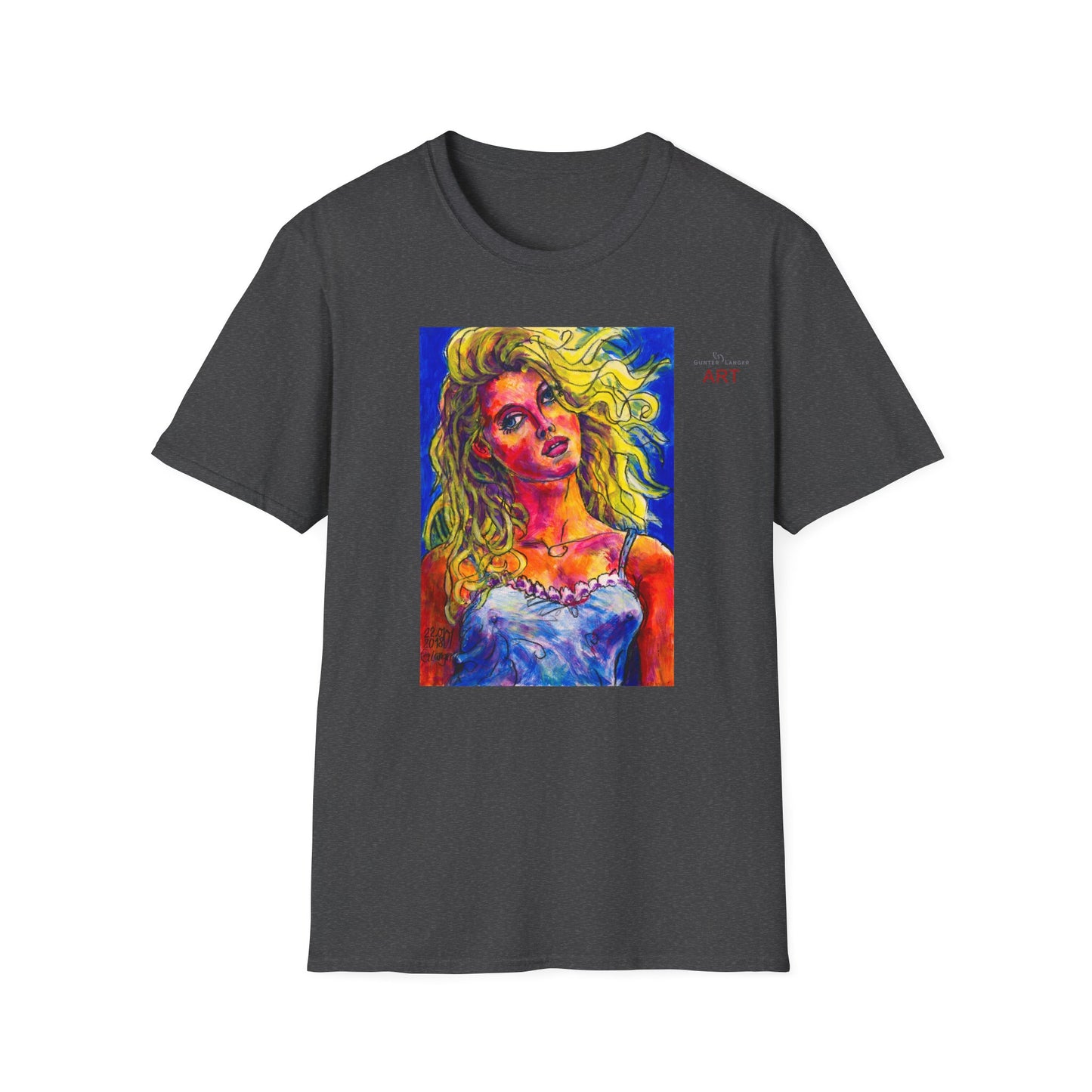 Unisex Softstyle T-Shirt - Motiv: Front Mascha,  H 33cm Korr2 sw