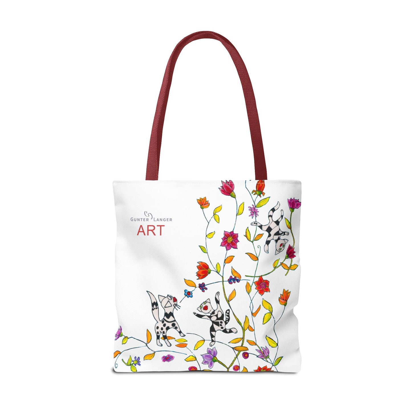 Tote Bag (AOP) - Motiv: Drei Karierte Katzen