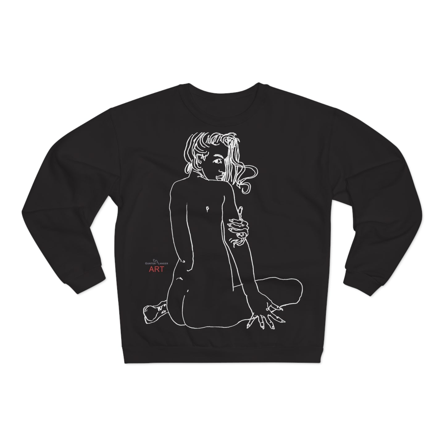 Unisex Crew Neck Sweatshirt (EU) - Motiv: Front Emilia & Rückseite Emilia, (Weiß) H 48 cm