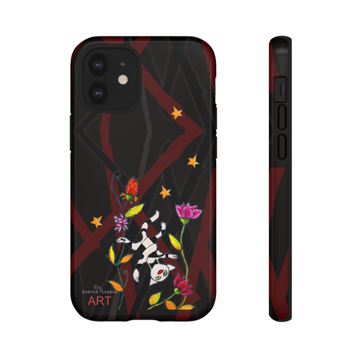 Tough Cases - Motiv: Katze schwebt und Ranken, H 7,73 cm, Mikado3