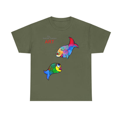 Unisex Heavy Cotton Tee - Motiv: Front Zwei Fische zueinander
