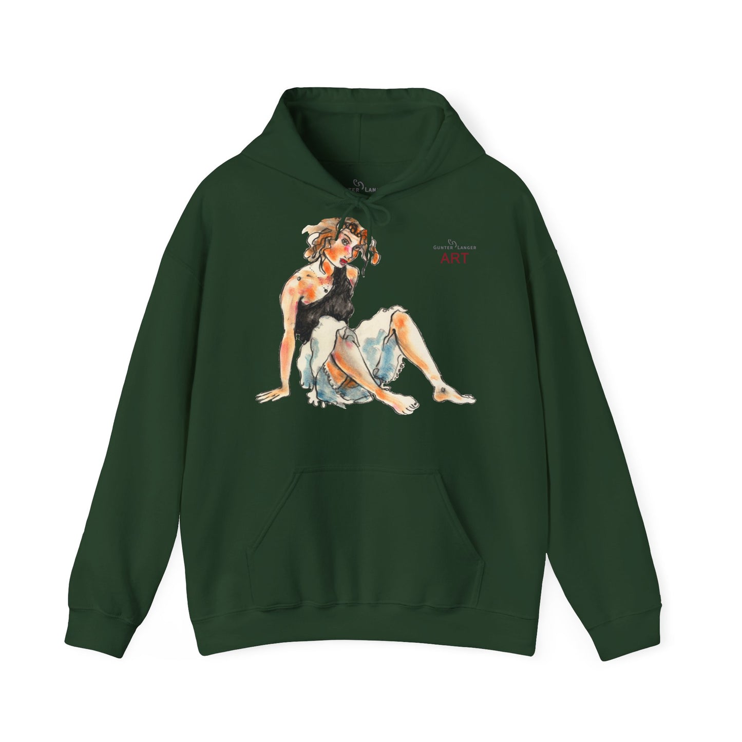 Unisex Heavy Blend™ Hooded Sweatshirt - Motiv Frontseite "Rosa", H 28 cm & Rückseite "Rosa", H 34 cm