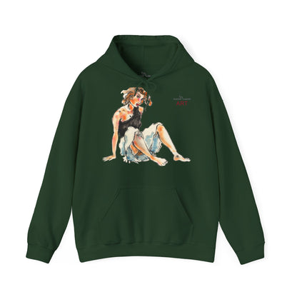 Unisex Heavy Blend™ Hooded Sweatshirt - Motiv Frontseite "Rosa", H 28 cm & Rückseite "Rosa", H 34 cm
