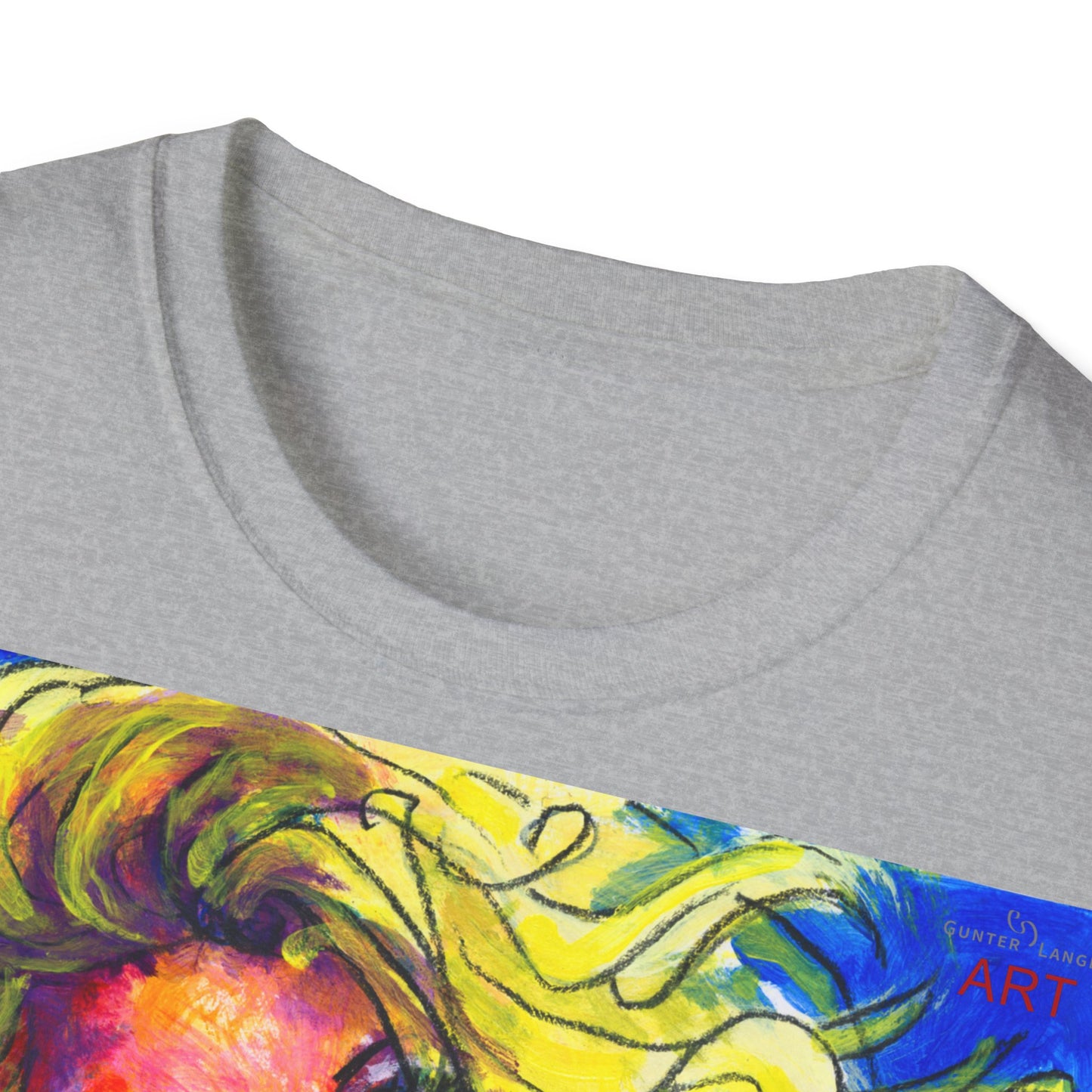 Unisex Softstyle T-Shirt - Motiv: Front Mascha, H 49cm sw, Neck Label