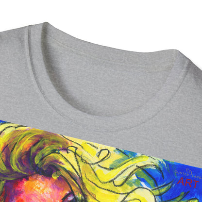 Unisex Softstyle T-Shirt - Motiv: Front Mascha, H 49cm sw, Neck Label