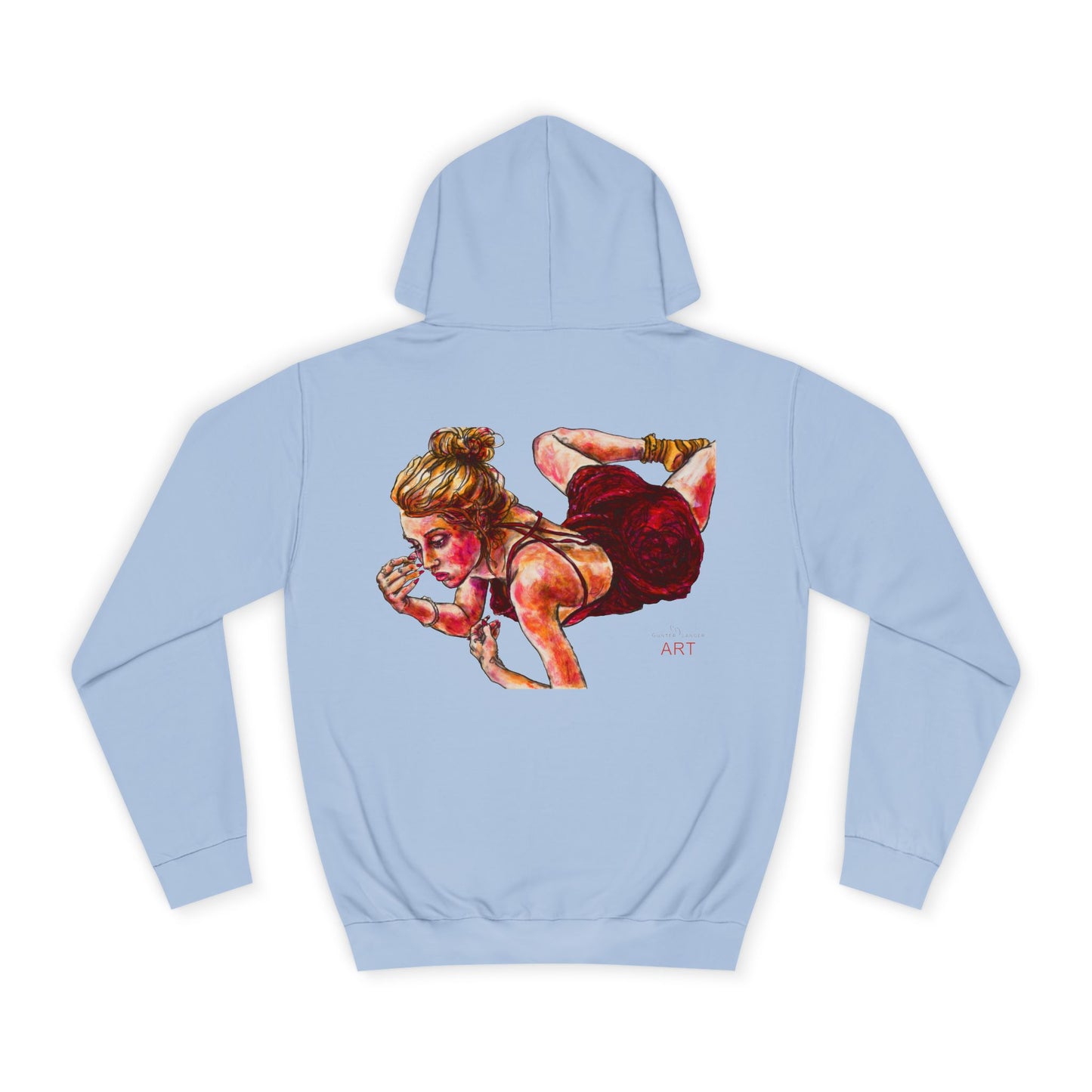 Unisex College Hoodie - Motiv: Front, Marla (Ausschnitt H 10 cm) & Rückseite Marla, H30 cm