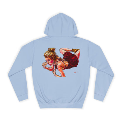 Unisex College Hoodie - Motiv: Front, Marla (Ausschnitt H 10 cm) & Rückseite Marla, H30 cm