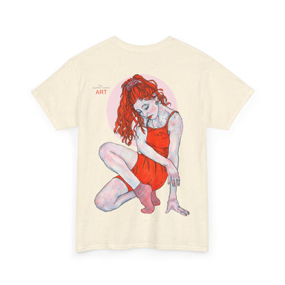 Unisex Heavy Cotton Tee - Motiv:  Front Julia, Ausschnitt & Rückseite Julia, H 49 cm, Aura, N-Label