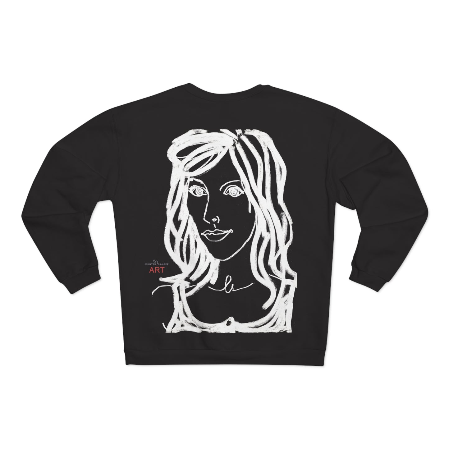 Unisex Crew Neck Sweatshirt (EU) - Motiv: Front Esther &  Rückseite Esther (weiß)