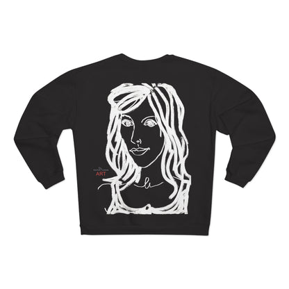 Unisex Crew Neck Sweatshirt (EU) - Motiv: Front Esther &  Rückseite Esther (weiß)