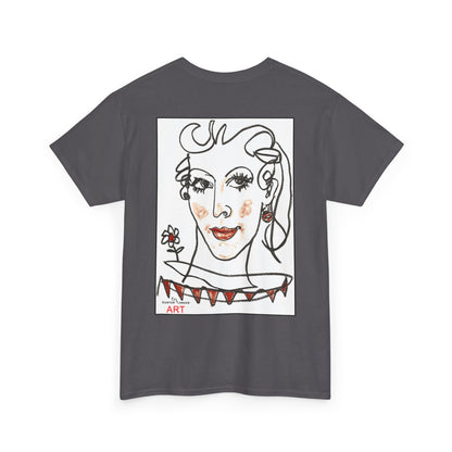 Unisex Heavy Cotton Tee - Motiv: Front Logo & Rückseite Lina, Neck Label
