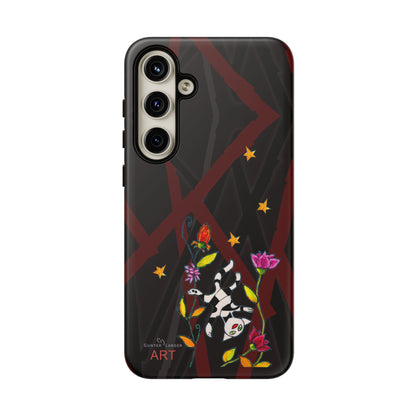 Tough Cases - Google Pixel - Samsung Galaxy - Motiv: Katze schwebt und Ranken, H 7,73 cm, Mikado3