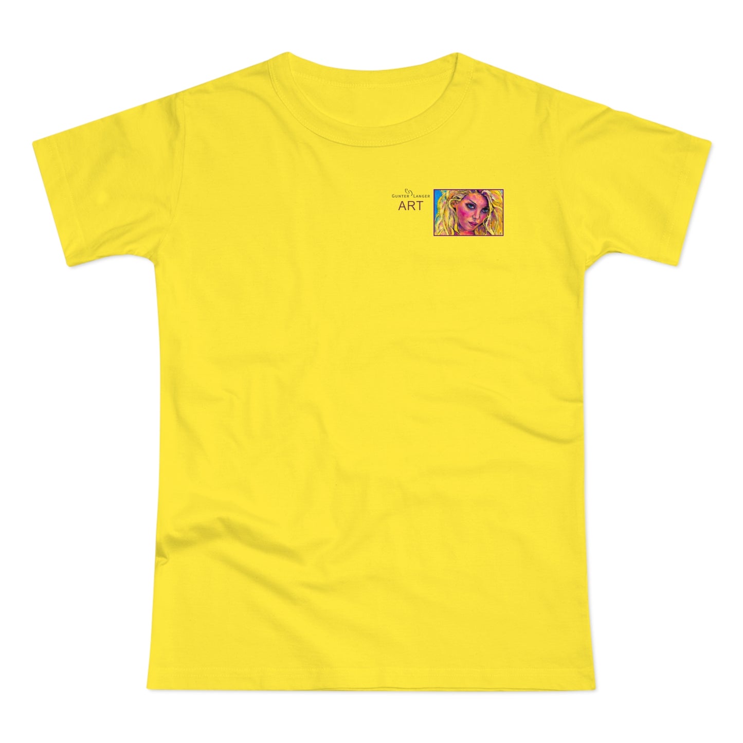 Single Jersey Women's T-shirt - hell - Motiv: Maria, Ausschnitt, H 5 cm