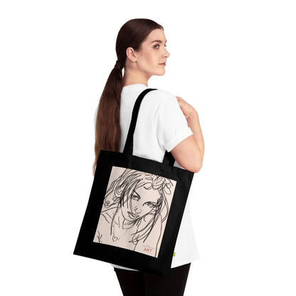 Organic Cotton Tote Bag - Motiv: Rosalie,  einseitig bedruckt, H34 cm