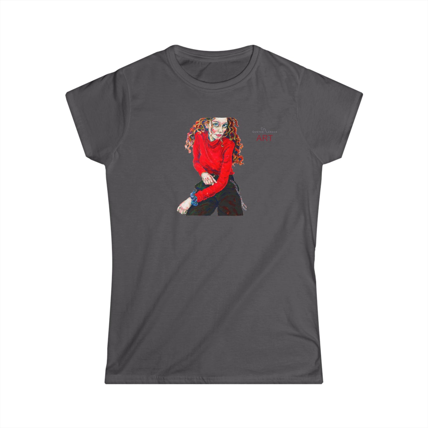 Women's Softstyle Tee - Motiv: Front Franciska H 20 cm & Rückseite Franciska H34,5 cm