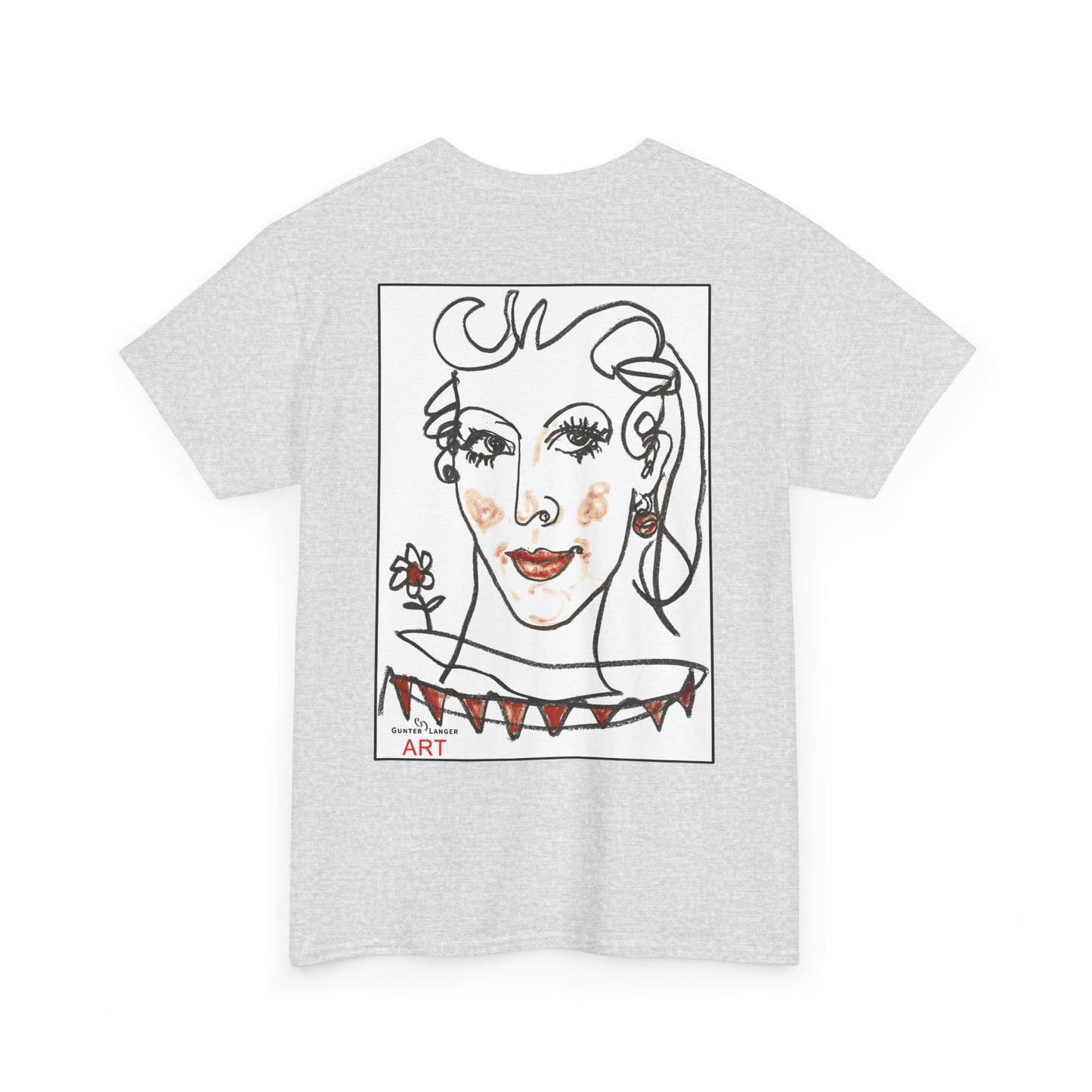 Unisex Heavy Cotton Tee - Motiv: Front Logo & Rückseite Lina, Neck Label