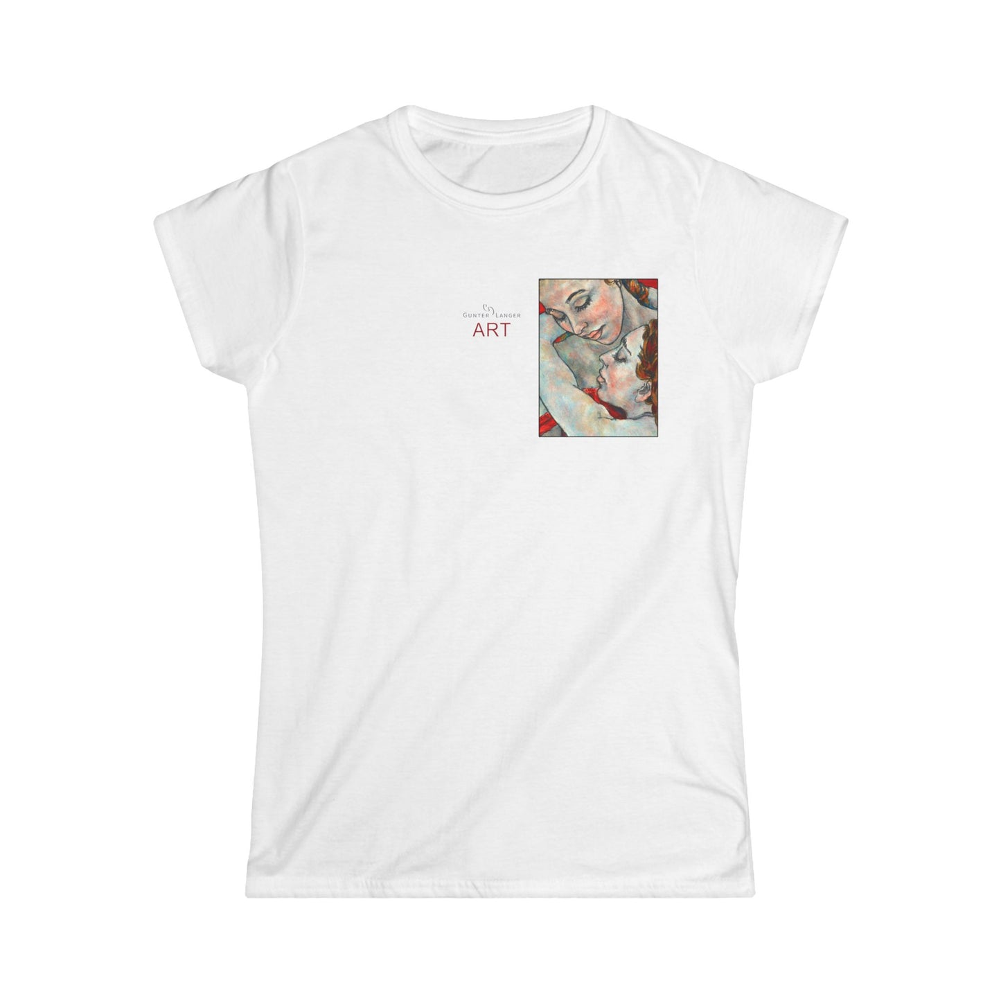 Women's Softstyle Tee - Motiv:  - Motiv: Front Nähe H 13,8 cm & Rückseite Nähe, Goldrahmen H 34,5 cm