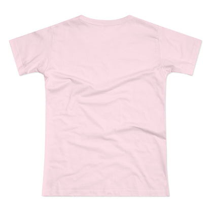 Single Jersey Women's T-shirt - hell - Motiv: Zuflucht, Ausschnitt, H 10 cm