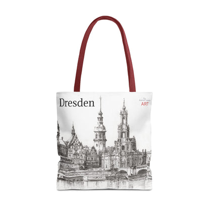 Tote Bag (AOP) - Motiv: Dresden -  Terrassenufer Hofkirche Schloß A01, Bleistift