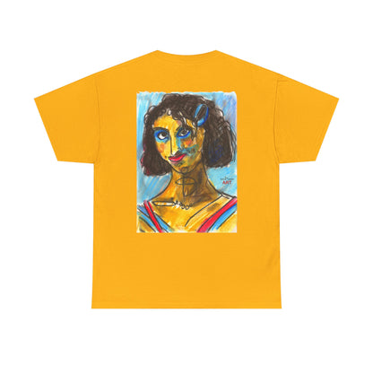 Unisex Heavy Cotton Tee - Motiv Augen & Frechdax, Neck Label
