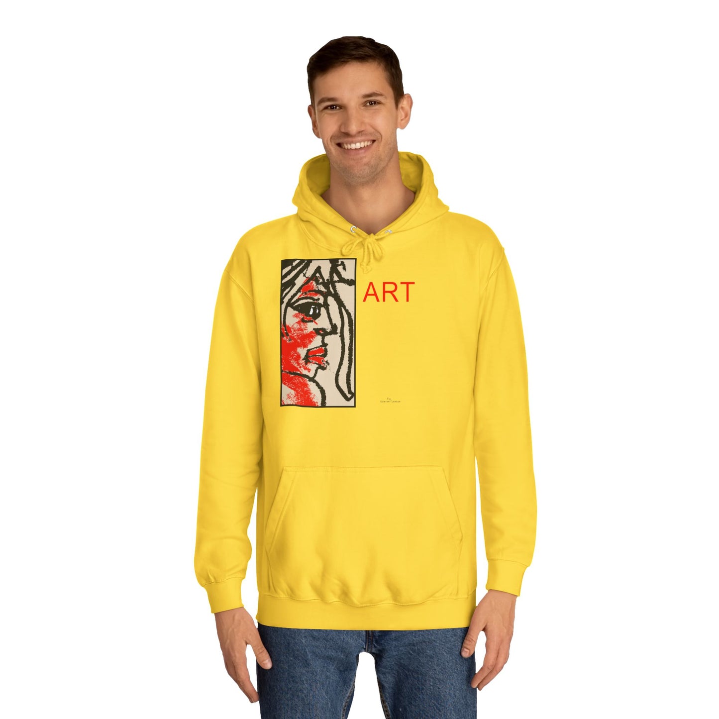 Unisex College Hoodie - Motiv: Front Ria (Ausschnitt) & Rückseite Ria,  H48,5 cm