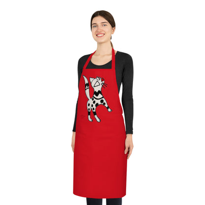 Cotton Apron - Motiv: Katze steht, H 31,64 cm