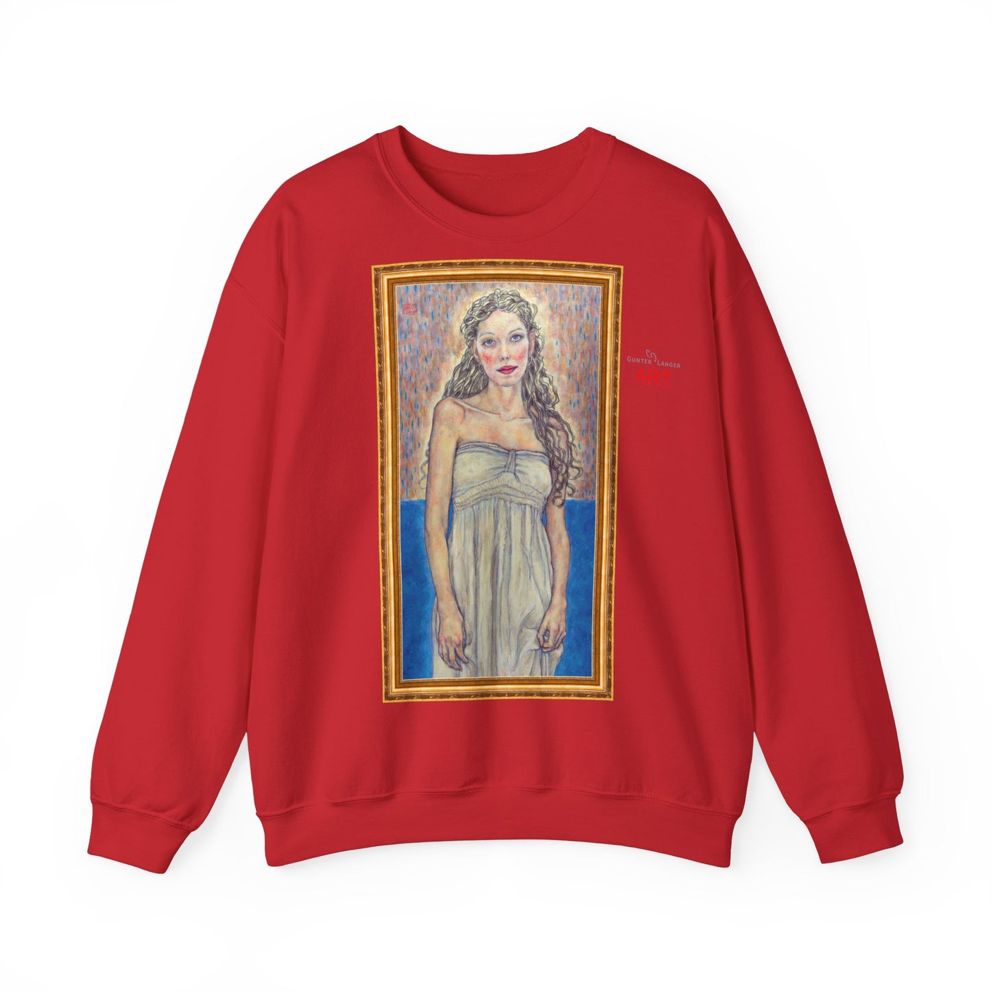 Unisex Heavy Blend™ Crewneck Sweatshirt - Motiv:  Front Marie (halb, gerahmt) & Rückseite Marie (gerahmt)