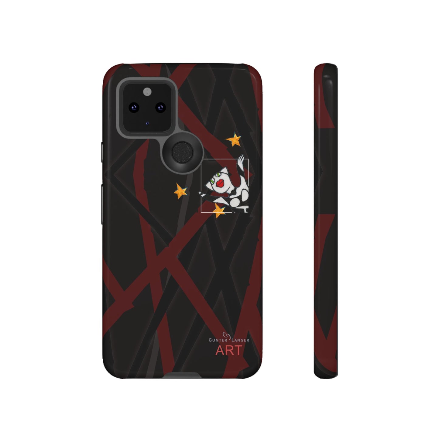 Tough Cases - Google Pixel - Samsung Galaxy - Motiv:  "Miau" klein H 8 cm, Sternenhimmel, Mikado3