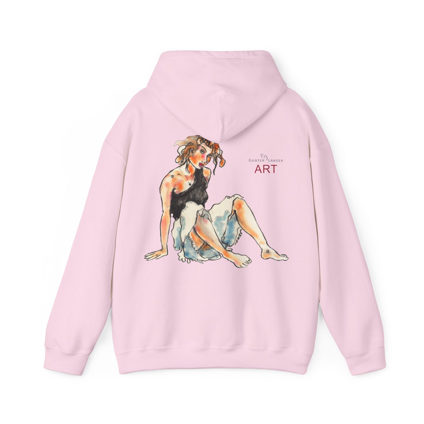 Unisex Heavy Blend™ Hooded Sweatshirt - Motiv Frontseite "Rosa", H 28 cm & Rückseite "Rosa", H 34 cm