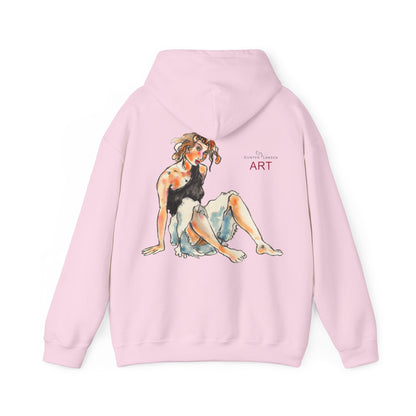 Unisex Heavy Blend™ Hooded Sweatshirt - Motiv Frontseite "Rosa", H 28 cm & Rückseite "Rosa", H 34 cm