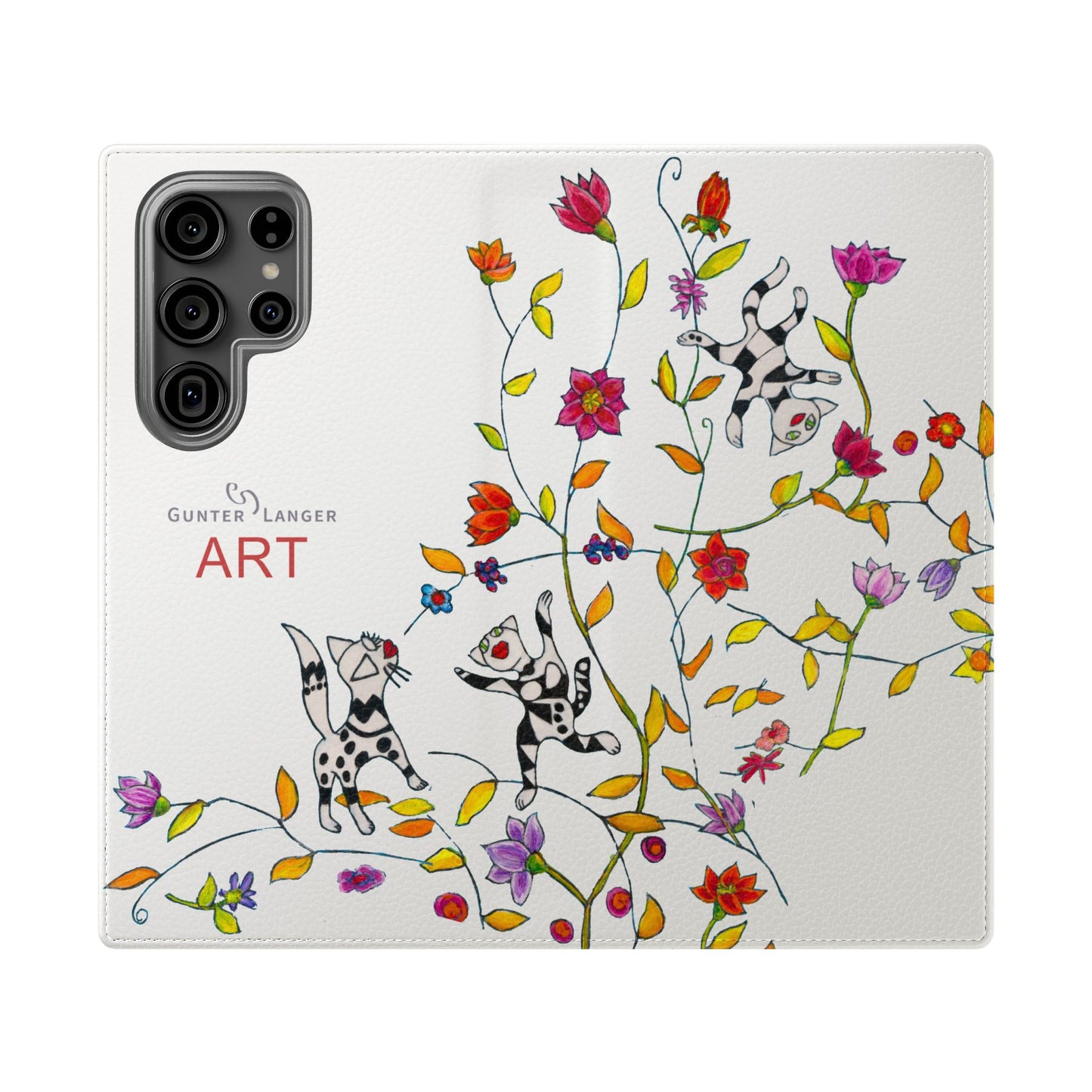 Flip Cases - Motiv: Drei Karierte Katzen auf weiß