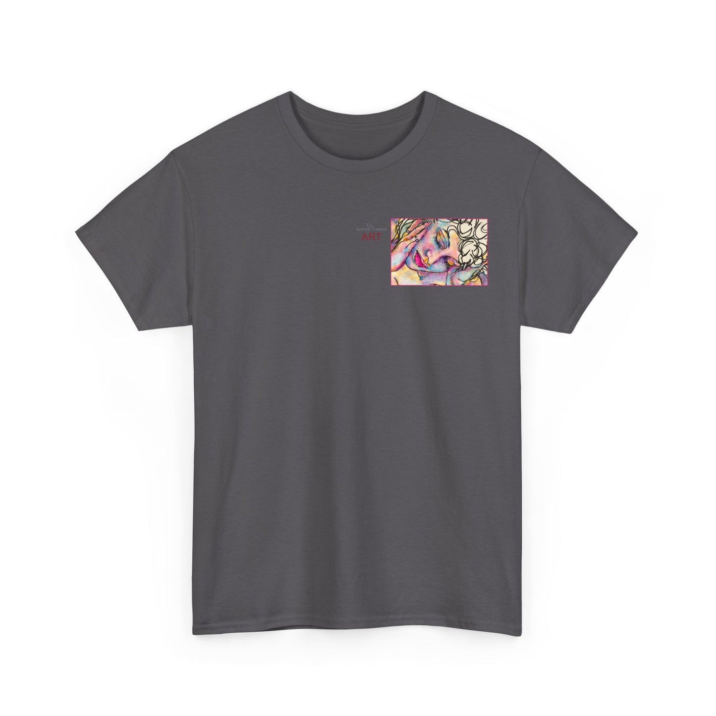 Unisex Heavy Cotton Tee - Motiv:  Motiv: Front Mara, H 9 cm & Rückseite Mara, H 27 cm