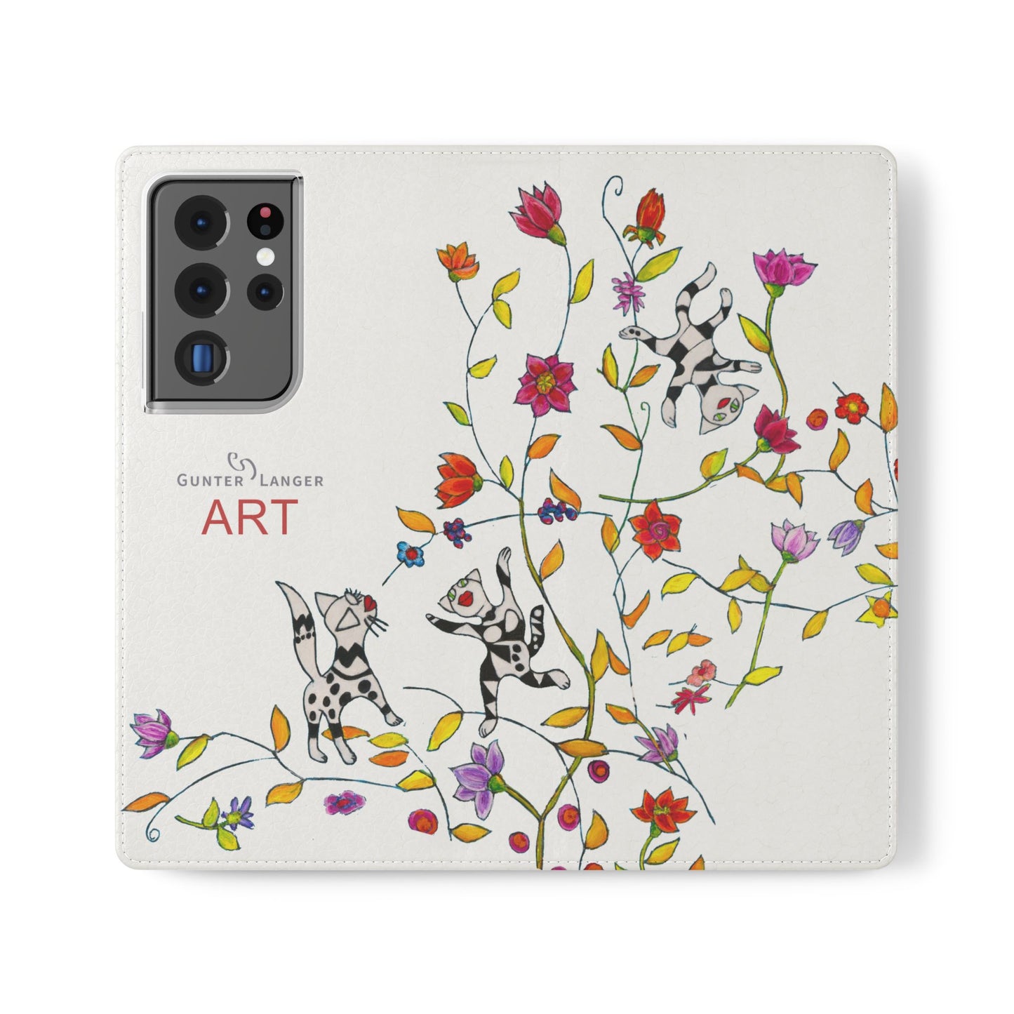 Flip Cases - Motiv: Drei Karierte Katzen auf weiß