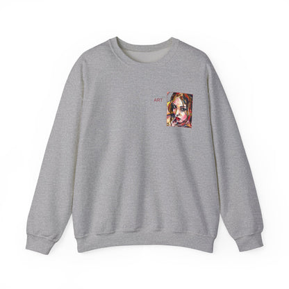 Unisex Heavy Blend™ Crewneck Sweatshirt - Motiv: Front Camilla (H 11,4 cm) & Rückseite Camilla / Leni, H 41 cm