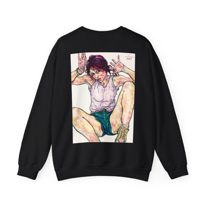 Unisex Heavy Blend™ Crewneck Sweatshirt - Motiv: Front Siegesgöttin, H12 cm (klein) & Rückseite Siegesgöttin, H43 cm