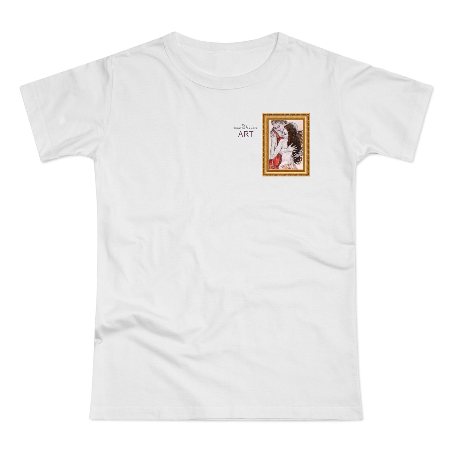 Single Jersey Women's T-shirt - hell - Motiv: Bei dir, H 11 cm