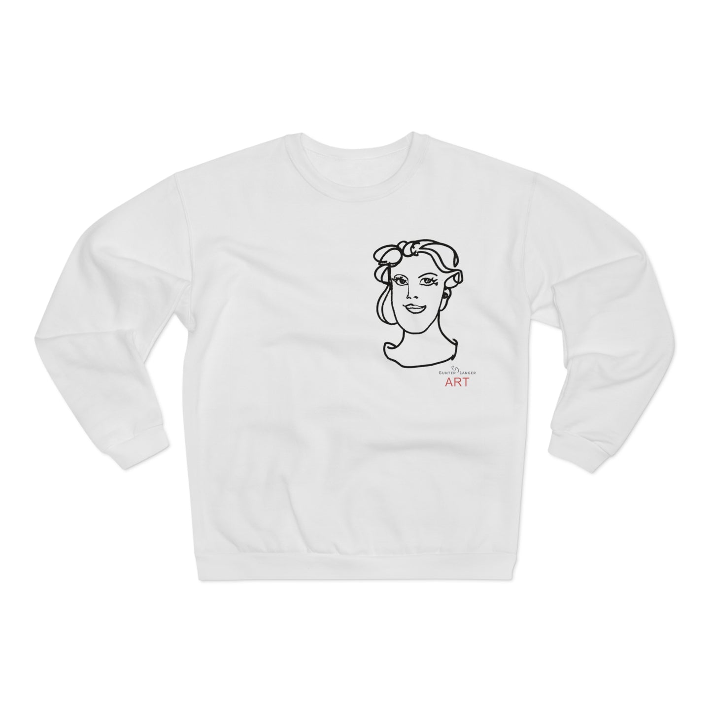 Unisex Crew Neck Sweatshirt (EU) - Motiv: Front Gia, (klein) H 20 cm & Rückseite Gia, H 49 cm